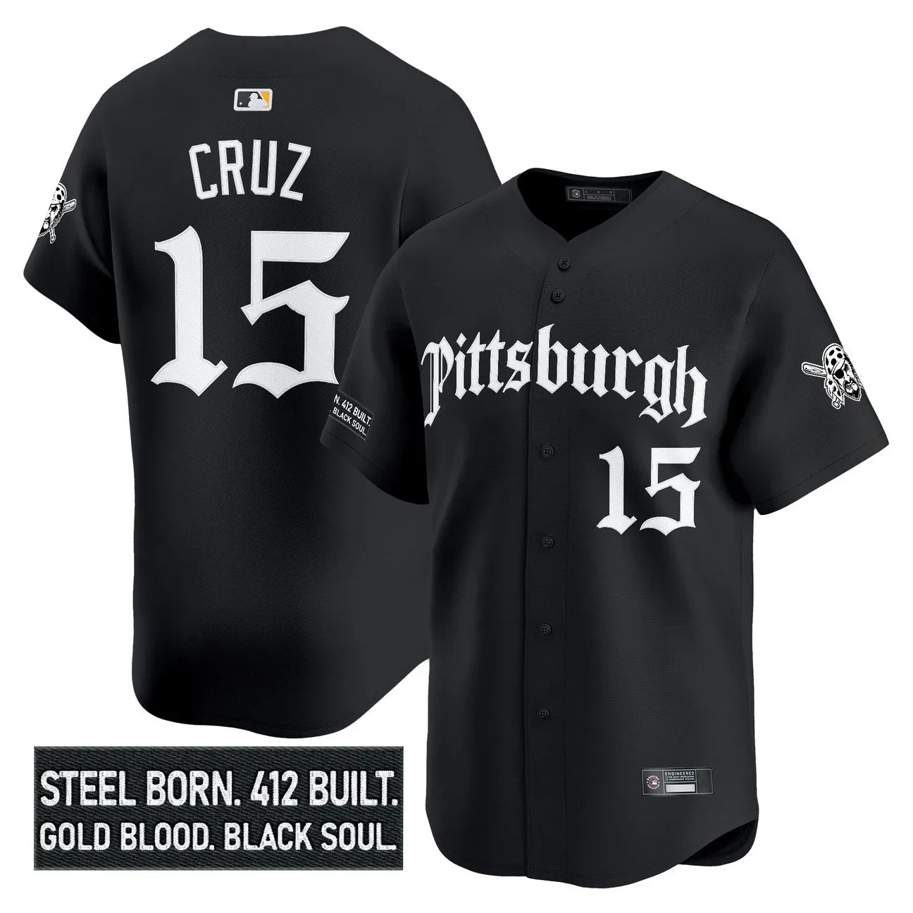 Men's Pittsburgh Pirates 'Gothic Steel City Edition' Vapor Premier Limited Jersey - All Stitched