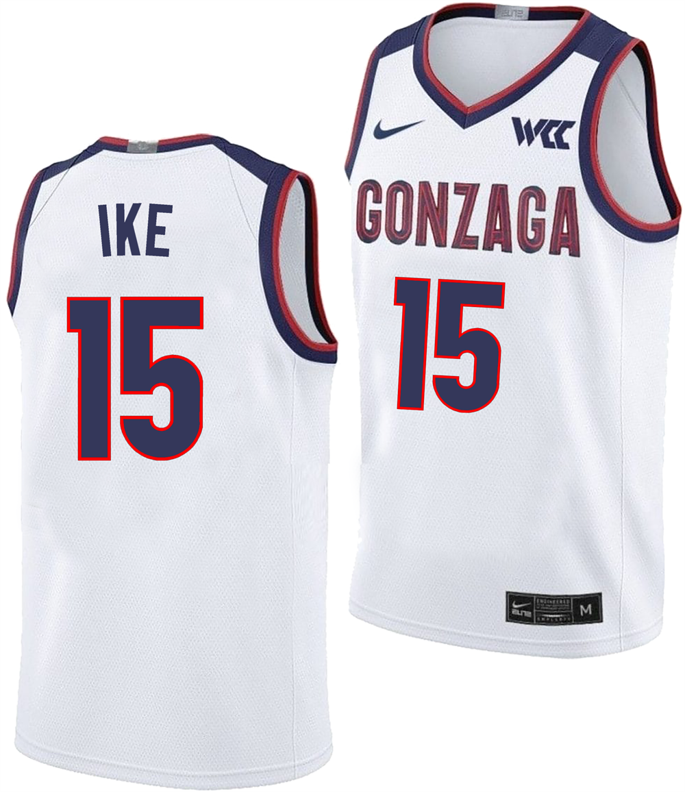 Men's #15 Graham Ike Gonzaga Bulldogs College Basketball Jersey
