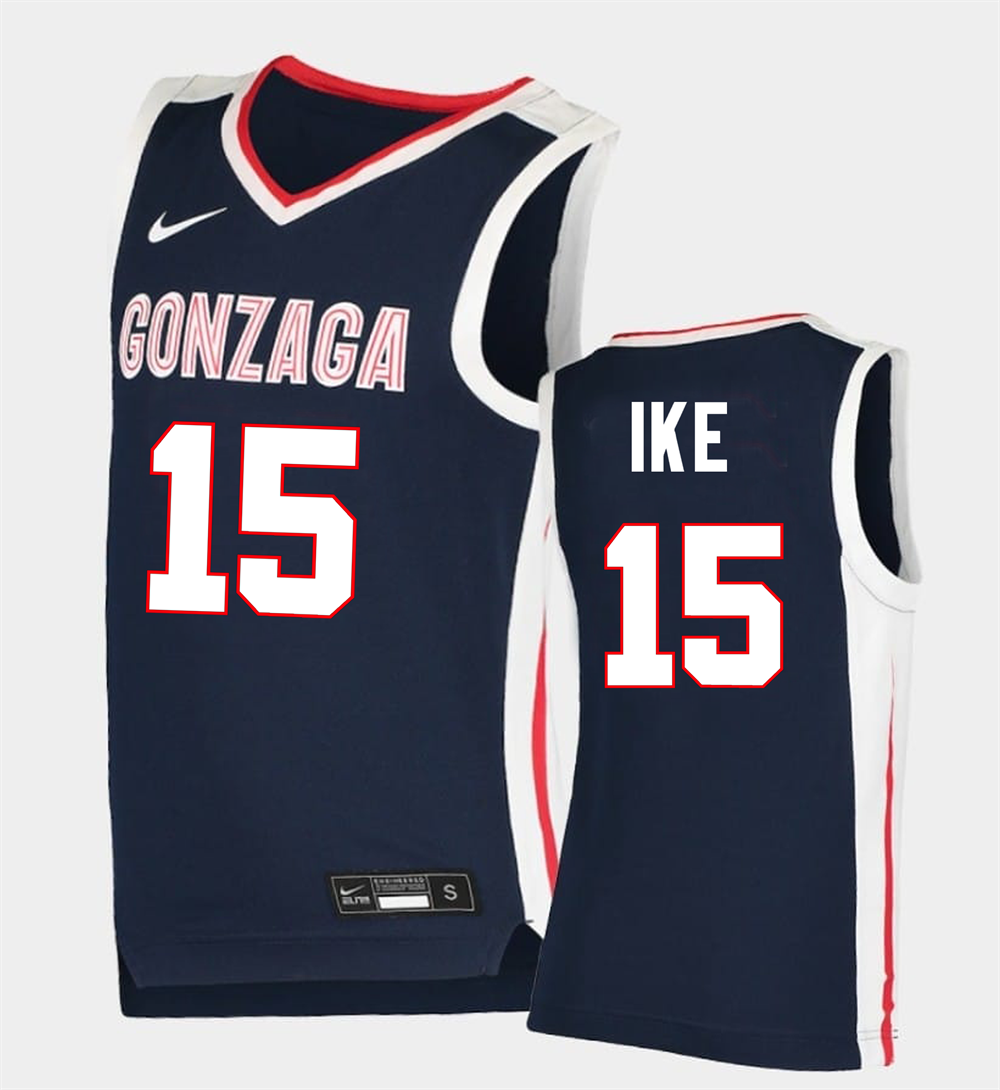 Men's #15 Graham Ike Gonzaga Bulldogs College Basketball Jersey