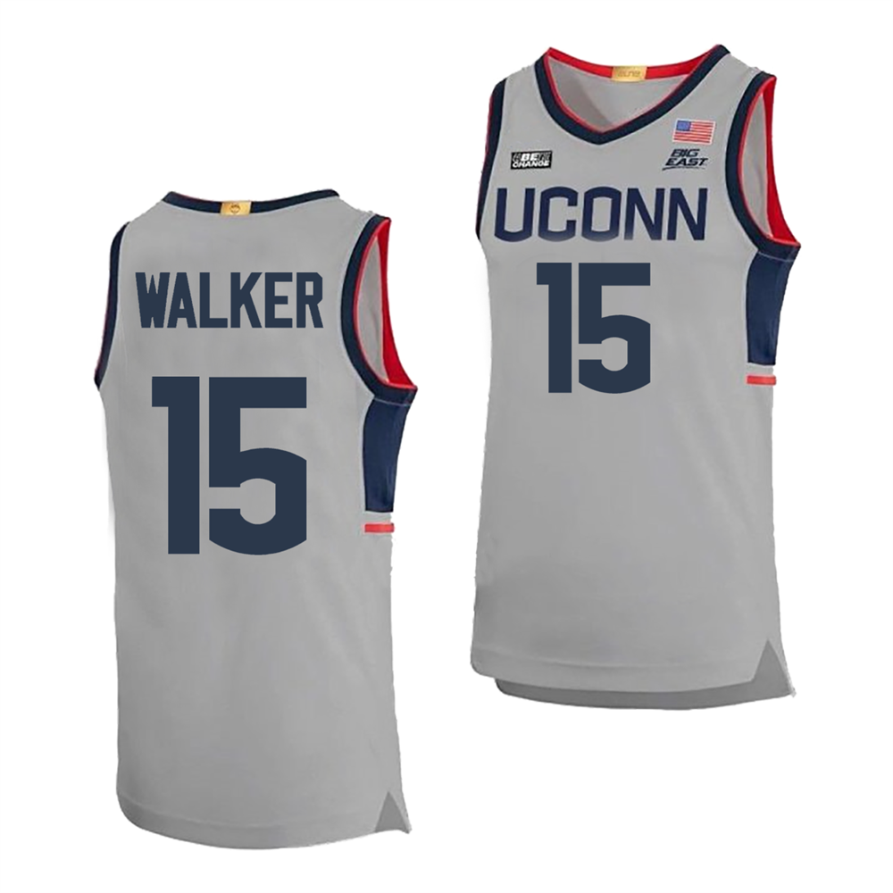 Men's #15 Kemba Walker UConn Huskies College Basketball Jersey