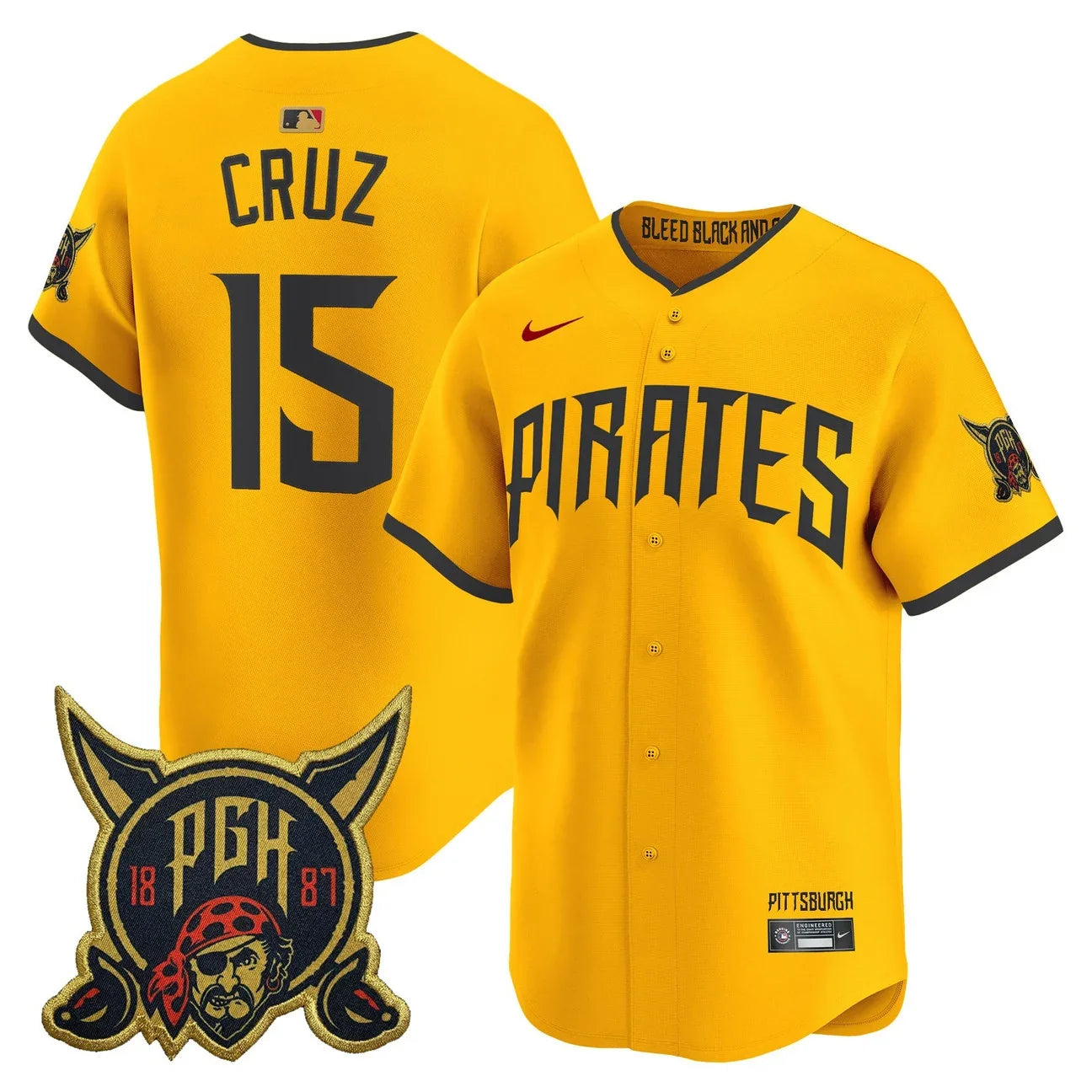 Pittsburgh Pirates 2026 City Connect Vapor Premier Limited Jersey - All Stitched - Gold