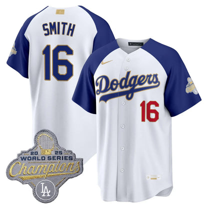 Los Angeles Dodgers "Gold Collection" Premier Limited Jersey - All Stitched -White Alternate