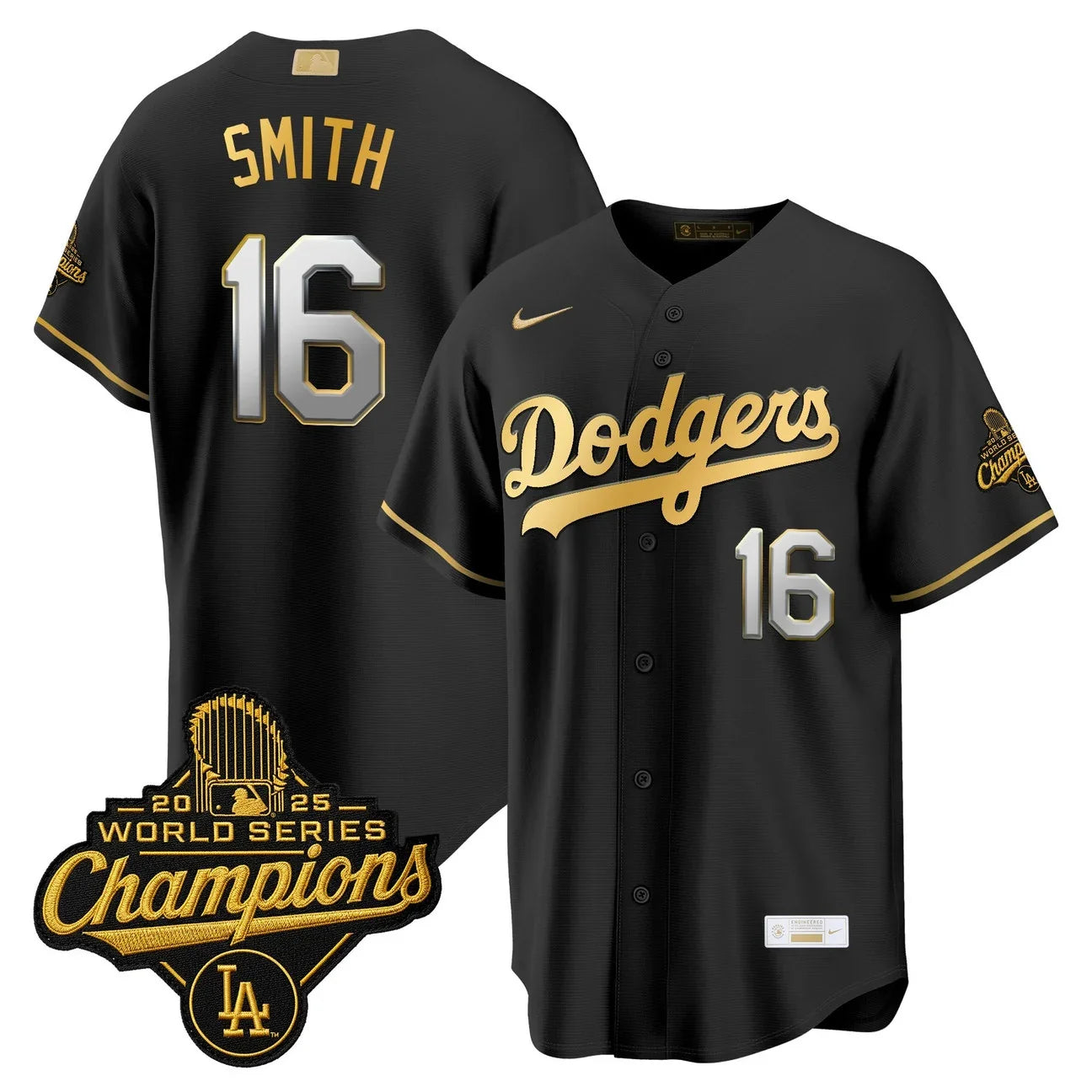 Los Angeles Dodgers "Gold Collection" Premier Limited Jersey - All Stitched -Black Gold