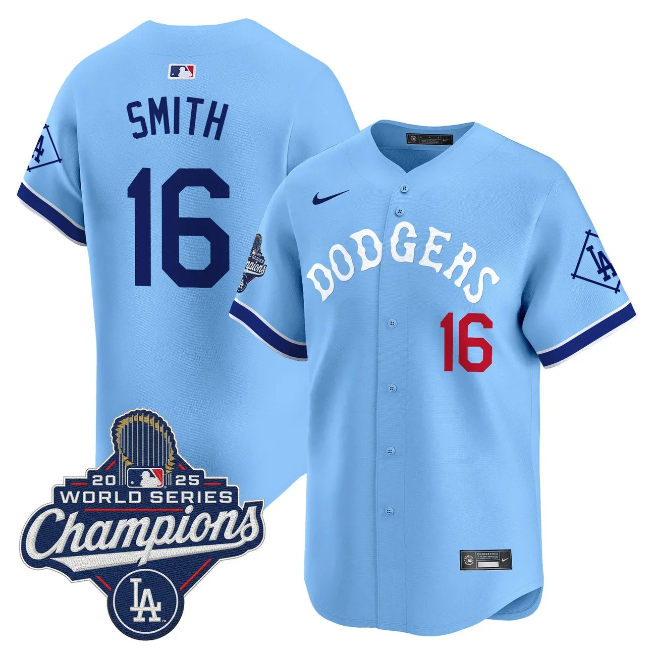 Dodgers Tribute 2025 World Series Champions Vapor Premier Limited Jersey - All Stitched -Blue