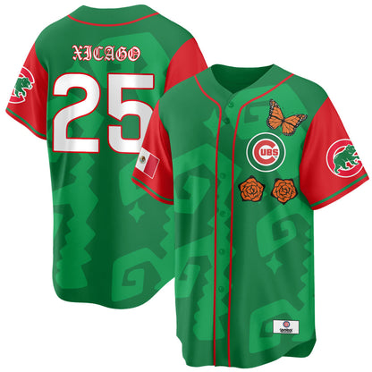 Men's Chicago Cubs "Xicago" Mexican Heritage Jersey - All Stitched