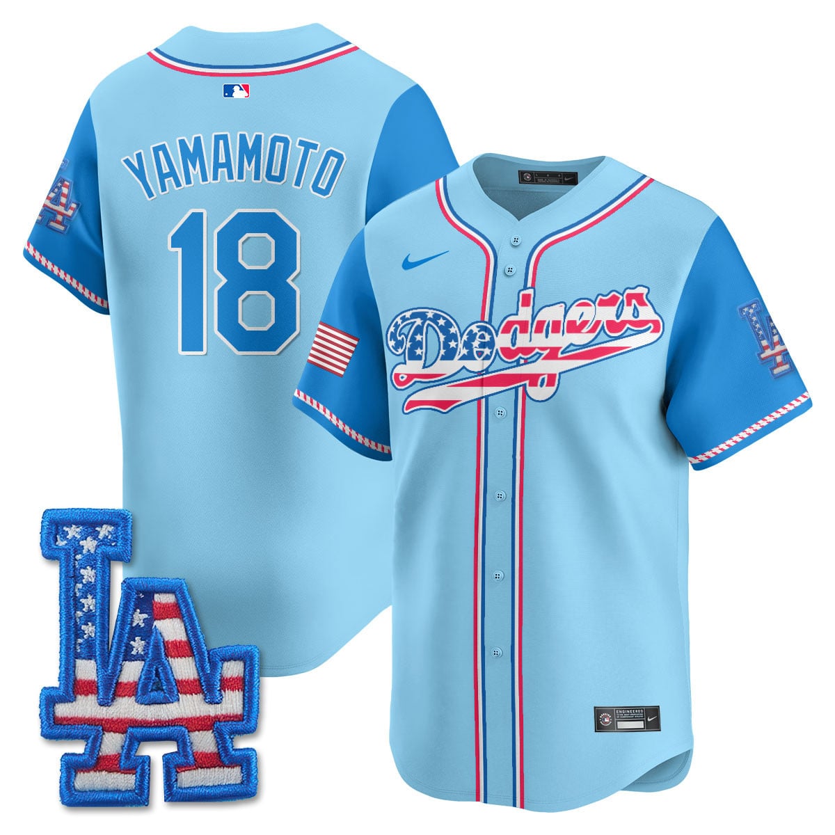Men's Los Angeles Dodgers 2025 Fourth of July Jersey - All Stitched