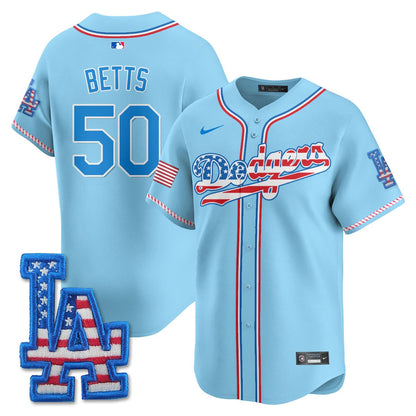Men's Los Angeles Dodgers 2025 Fourth of July Jersey - All Stitched