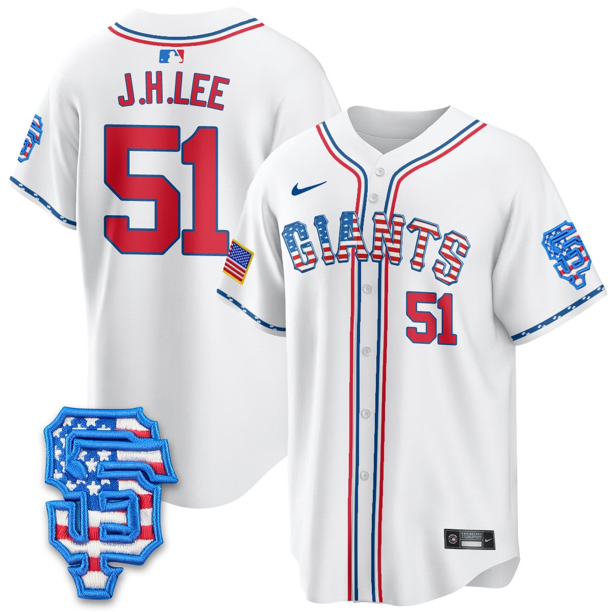 Men's San Francisco Giants 2025 Fourth of July Jersey - All Stitched