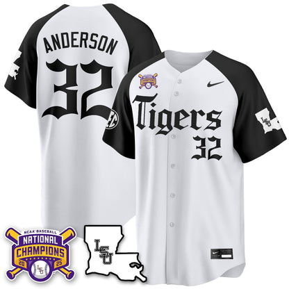Youth's LSU Tigers 2025 World Series Champions 'Gothic Geaux Edition' Jersey - All Stitched