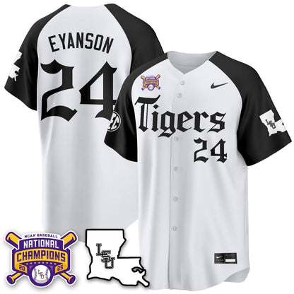 Men's LSU Tigers 2025 World Series Champions 'Gothic Geaux Edition' Jersey - All Stitched