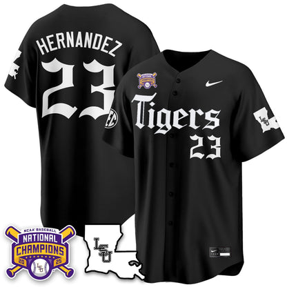 Youth's LSU Tigers 2025 World Series Champions 'Gothic Geaux Edition' Jersey - All Stitched