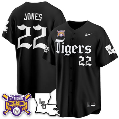 Youth's LSU Tigers 2025 World Series Champions 'Gothic Geaux Edition' Jersey - All Stitched