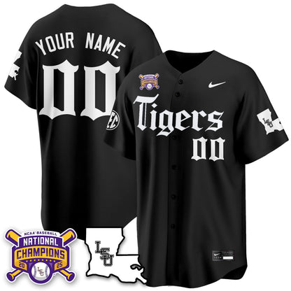 Youth's LSU Tigers 2025 World Series Champions 'Gothic Geaux Edition' Jersey - All Stitched