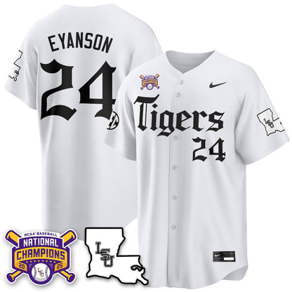 Youth's LSU Tigers 2025 World Series Champions 'Gothic Geaux Edition' Jersey - All Stitched