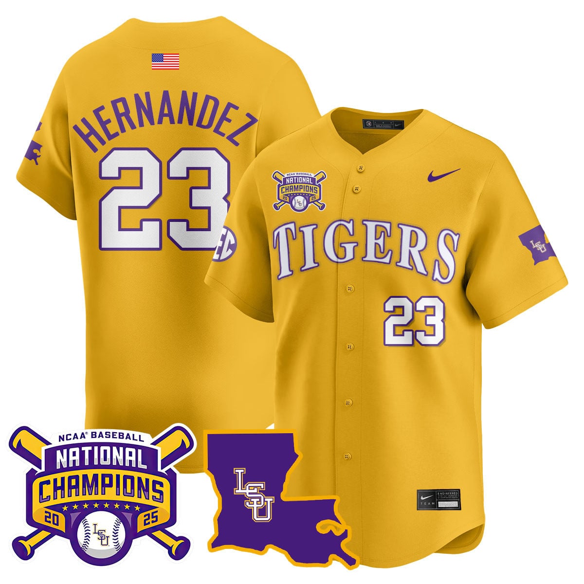 Men's LSU Tigers 2025 World Series Champions Limited Jersey - All Stitched