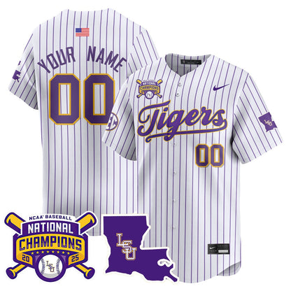 Men's LSU Tigers 2025 World Series Champions Limited Jersey - All Stitched