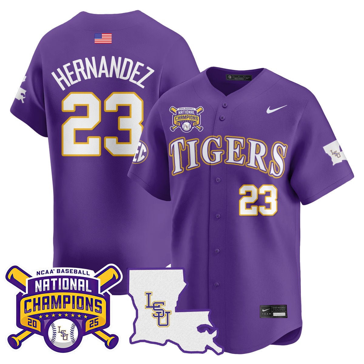 Women's LSU Tigers 2025 World Series Champions Limited Jersey - All Stitched