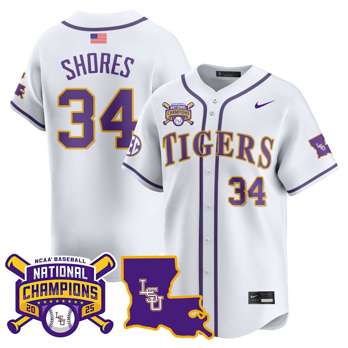 Women's LSU Tigers 2025 World Series Champions Limited Jersey - All Stitched