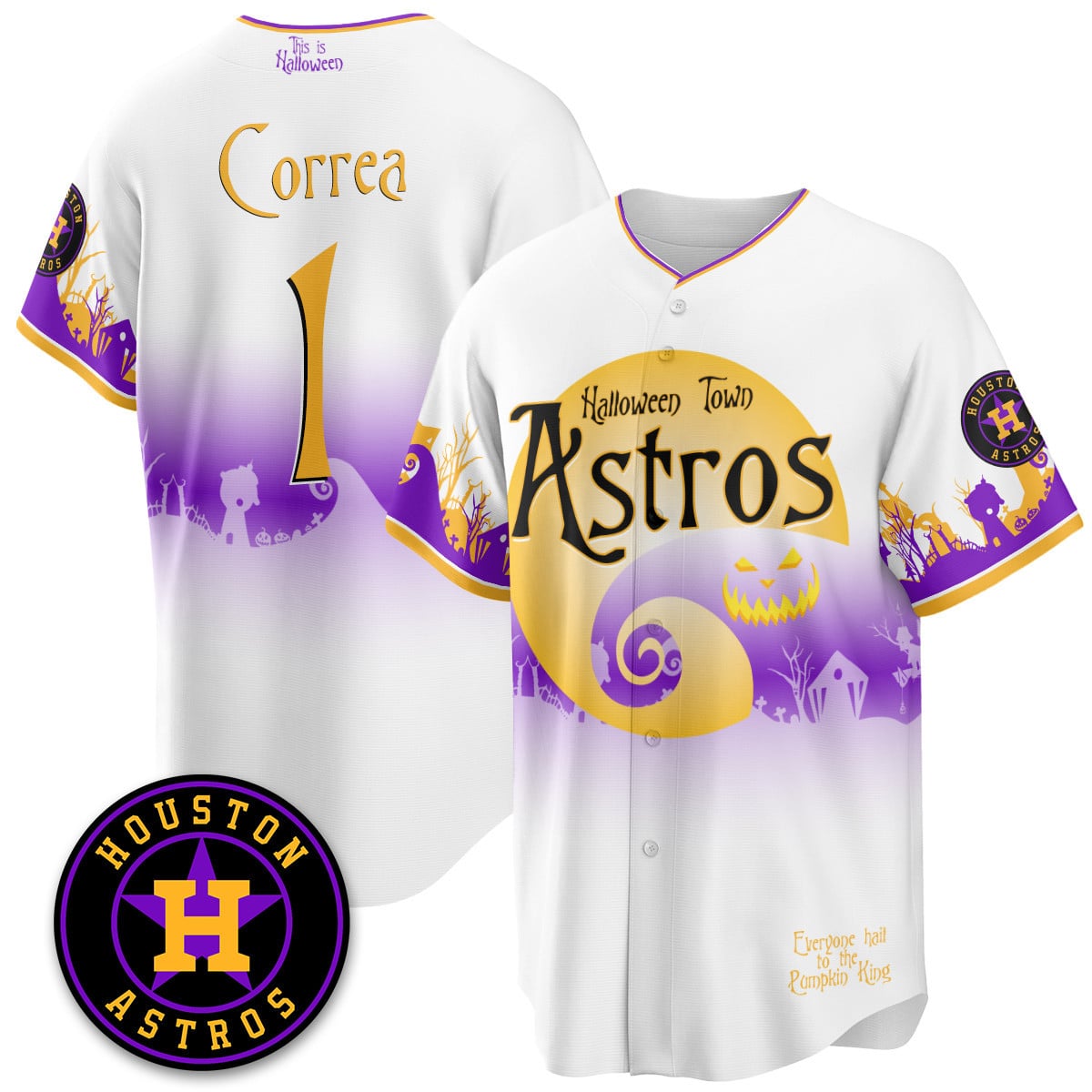 Houston Astros "Halloween Town" Limited Custom Jersey - Stitched