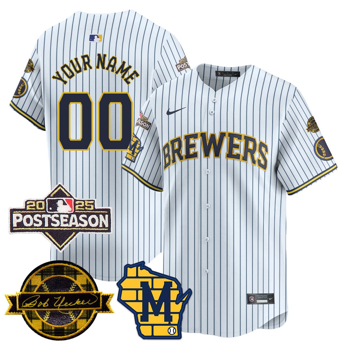 Custom Milwaukee Brewers 2025 Postseason Jersey - All Stitched