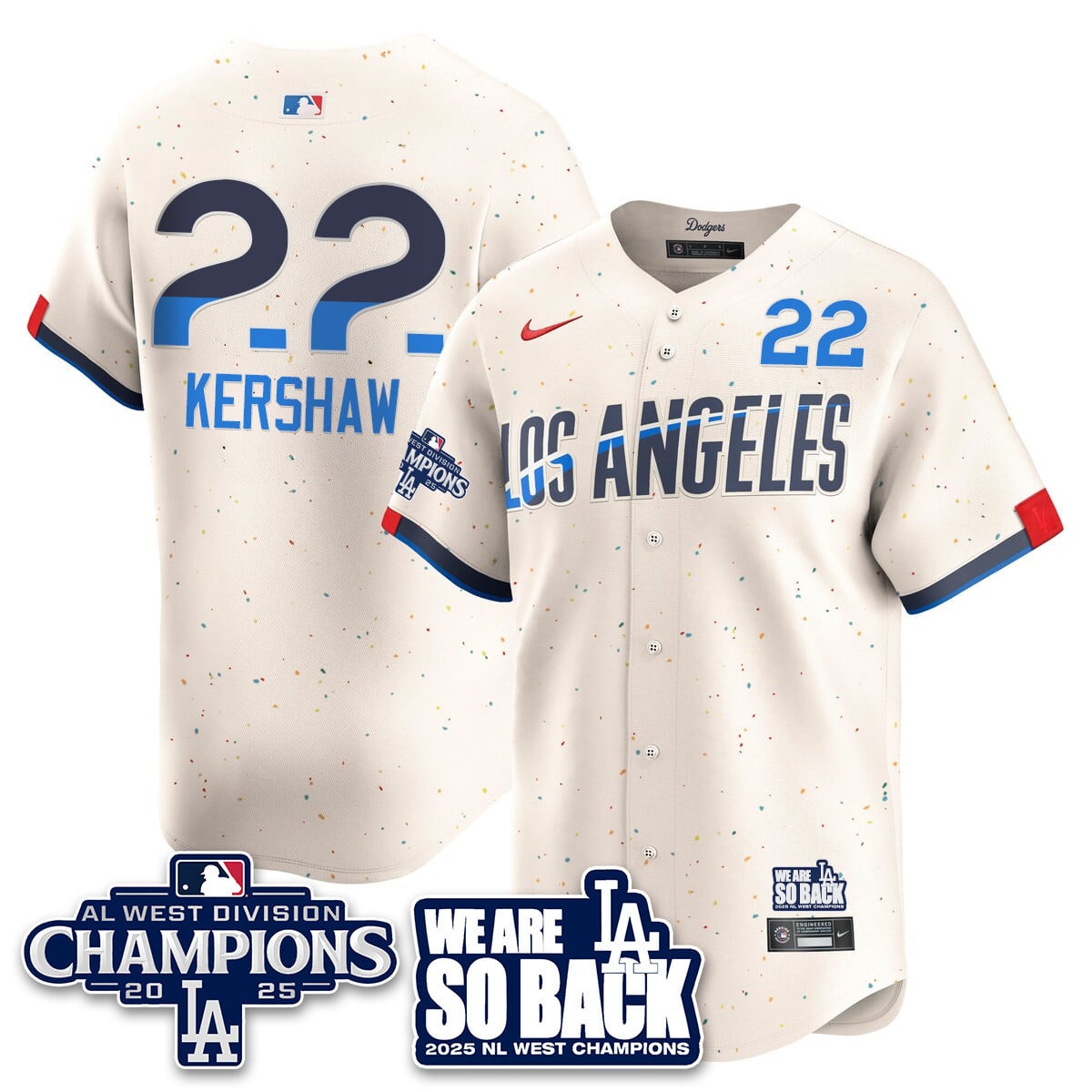 Men's Los Angeles Dodgers 2025 NL West Division Champions Jersey - All Stitched