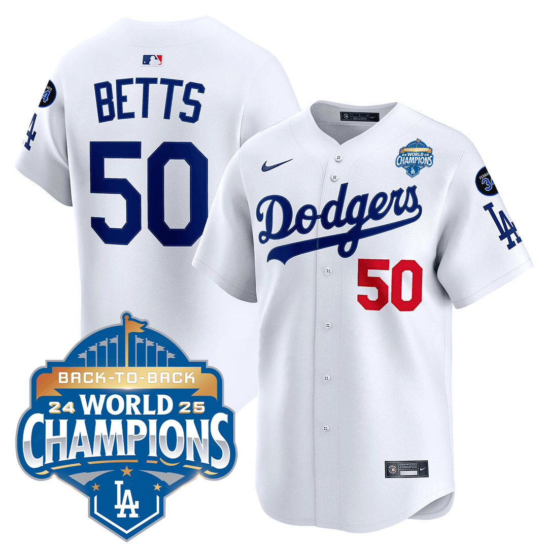 Men's Dodgers 2025 World Series - Back To Back Champions Vapor Premier Limited Jersey V2 - All Stitched