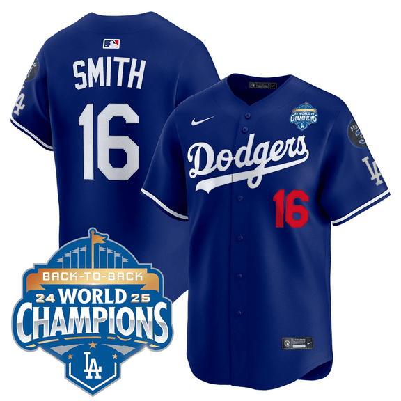Men's Dodgers 2025 World Series - Back To Back Champions Vapor Premier Limited Jersey V2 - All Stitched