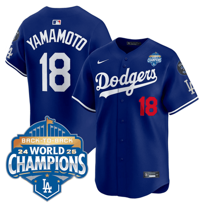 Men's Dodgers 2025 World Series - Back To Back Champions Vapor Premier Limited Jersey V2 - All Stitched