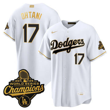 Los Angeles Dodgers "Gold Collection" Premier Limited Jersey - All Stitched - White Gold