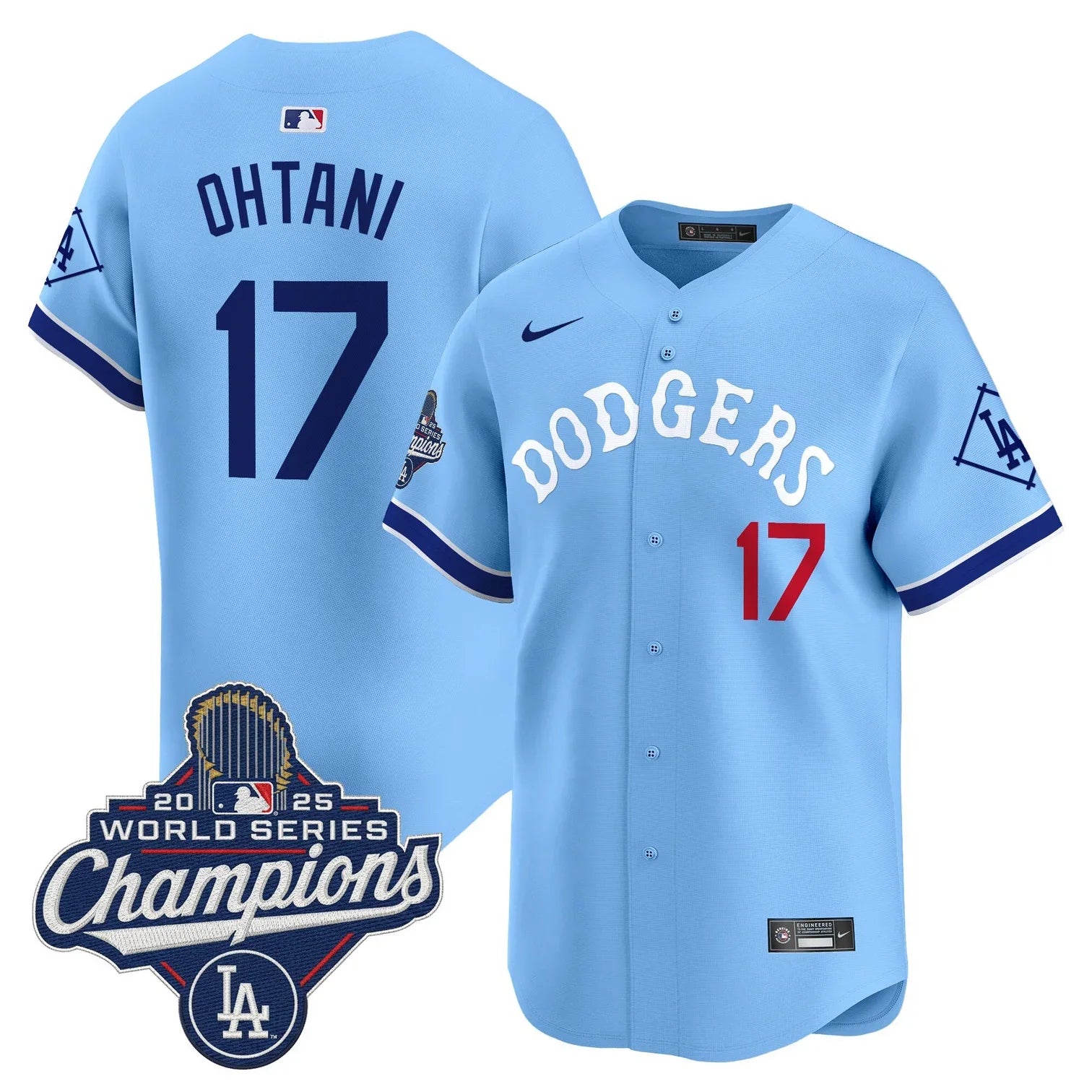 Dodgers Tribute 2025 World Series Champions Vapor Premier Limited Jersey - All Stitched -Blue
