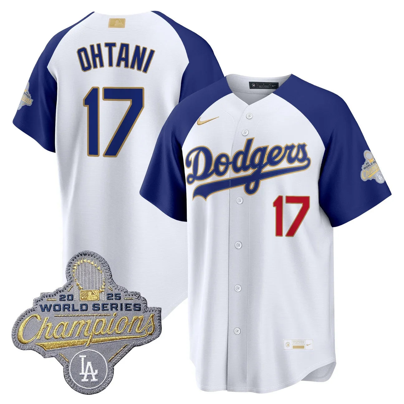 Los Angeles Dodgers "Gold Collection" Premier Limited Jersey - All Stitched -White Alternate