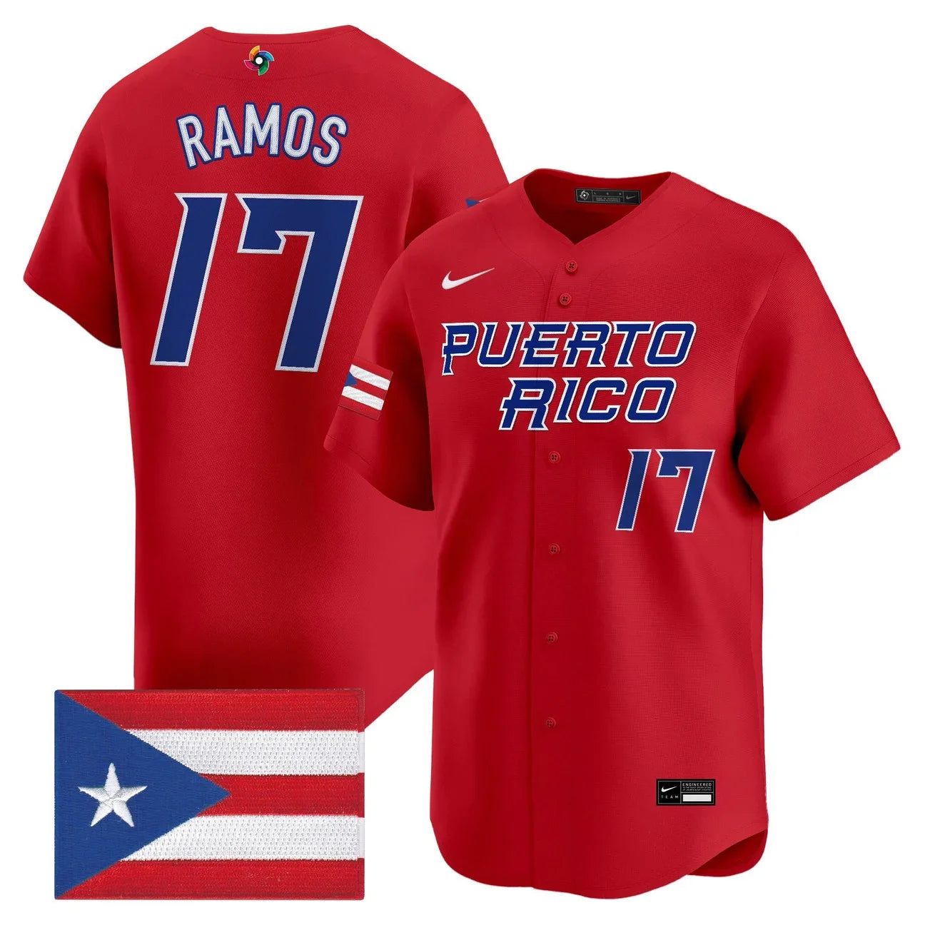 Men's Team Puerto Rico World Baseball Classic Vapor Premier Jersey - 2026 Roster - All Stitched