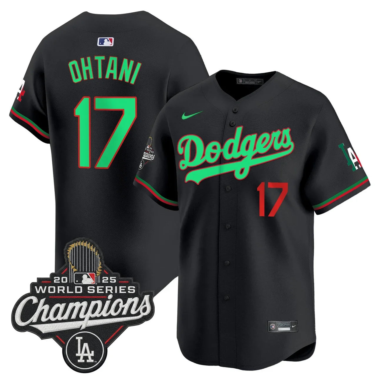 Men's Dodgers Mexico 2025 World Series Champions Vapor Premier Limited Jersey V2 - All Stitched