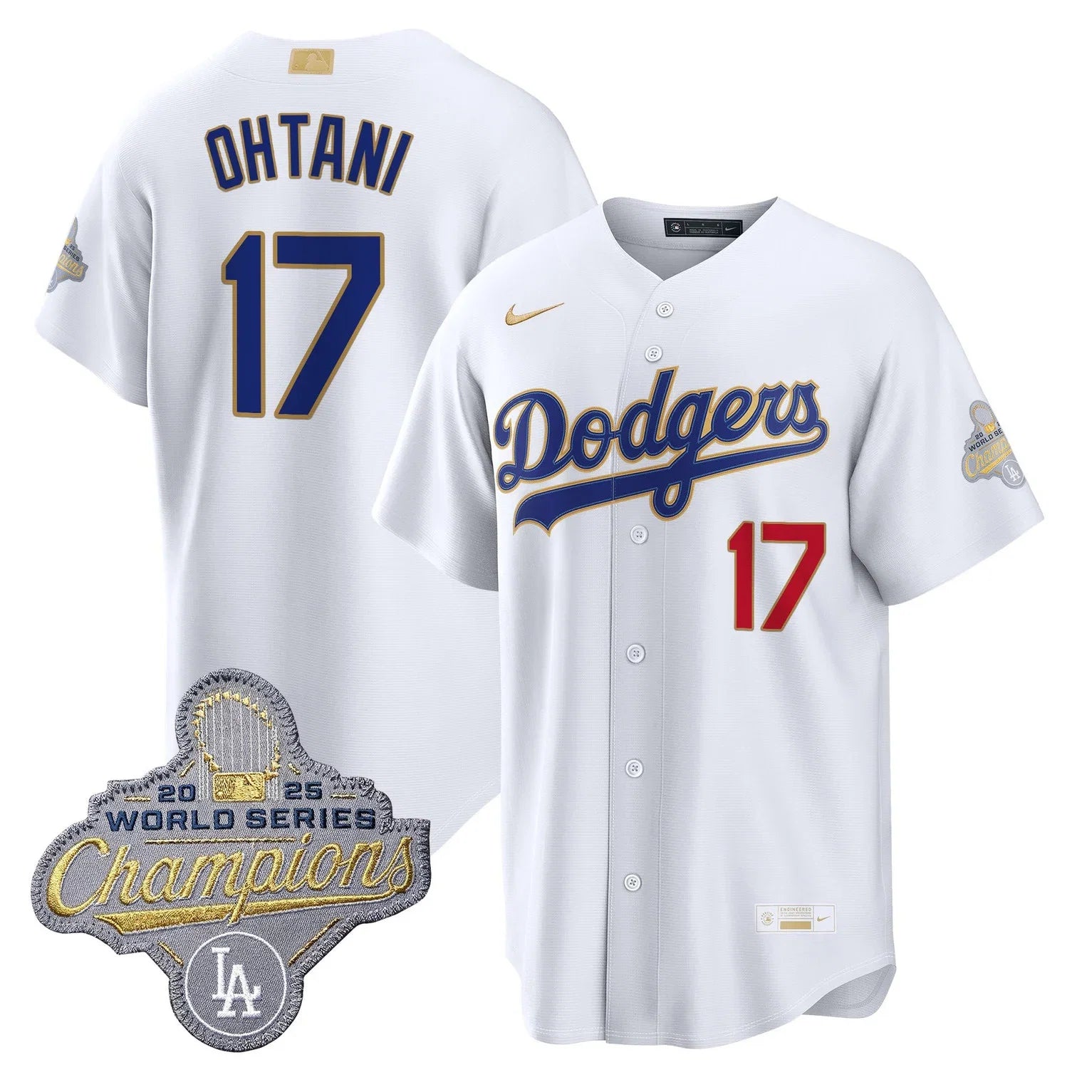 Los Angeles Dodgers "Gold Collection" Premier Limited Jersey - All Stitched -White