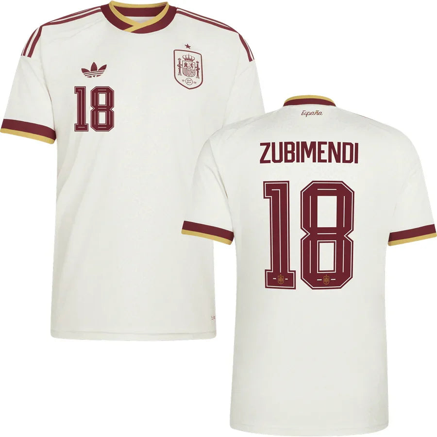 Men’s #18 Zubimendi 2026 World Cup Spain Jersey