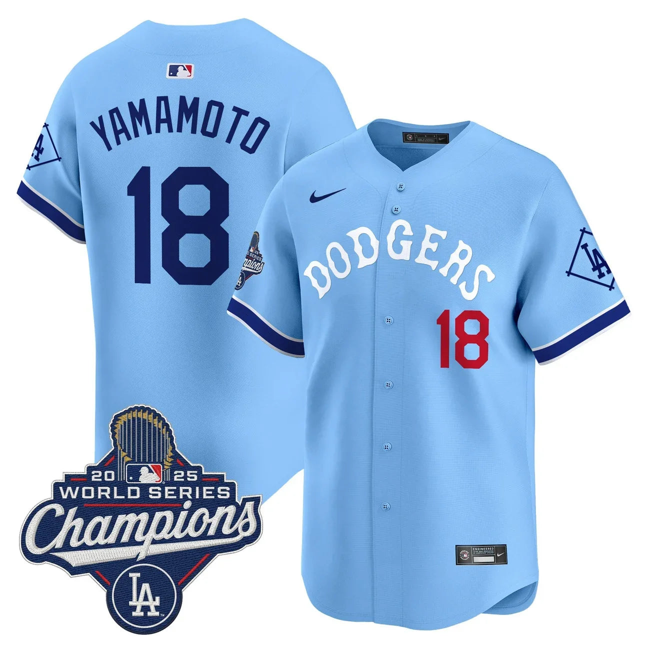 Dodgers Tribute 2025 World Series Champions Vapor Premier Limited Jersey - All Stitched -Blue