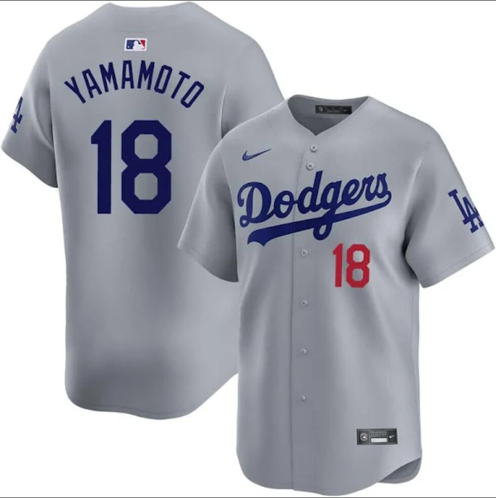 Men's #18 Yoshinobu Yamamoto Los Angeles Dodgers Baseball Jersey