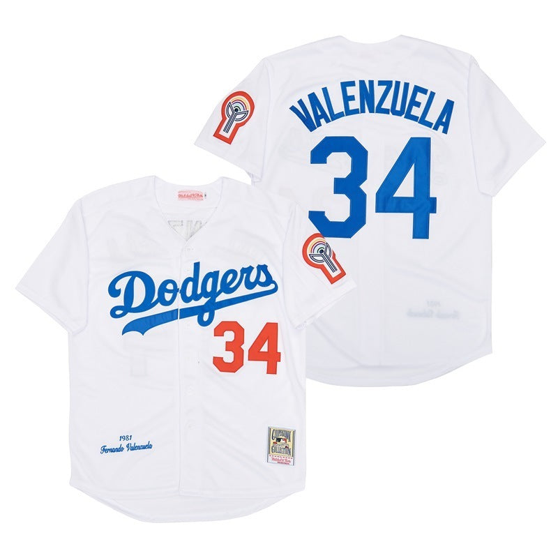 Men's #34 Fernando Valenzuela Los Angeles Dodgers Baseball Jersey