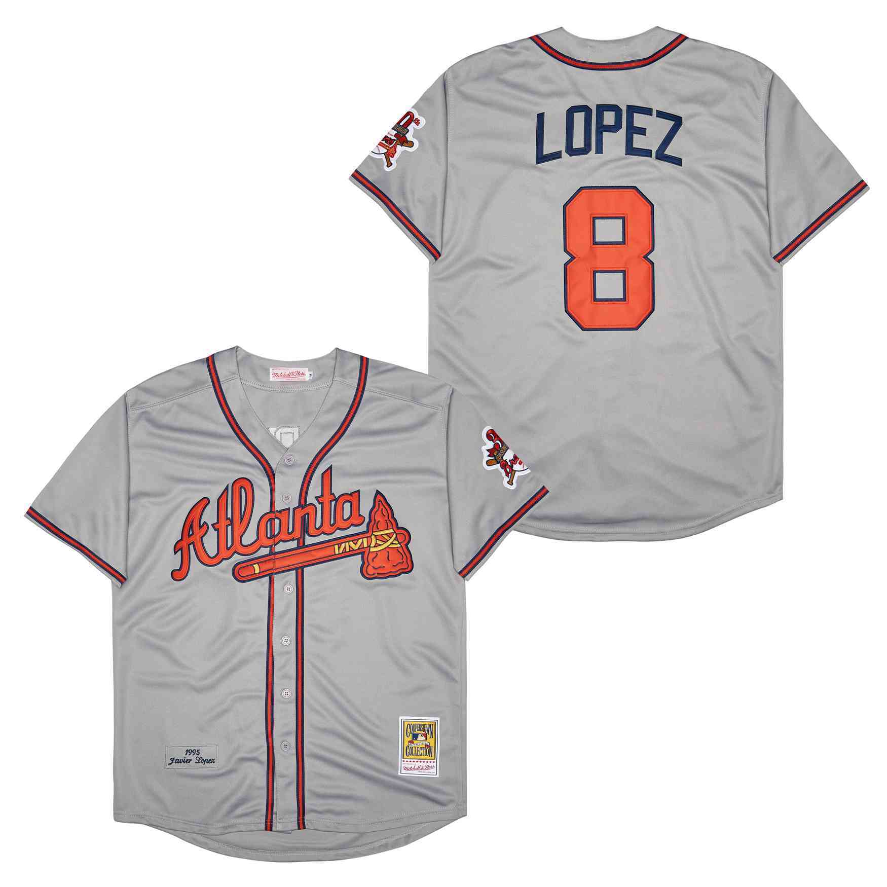 Men's #8 Javy Lopez Atlanta Braves Baseball Jersey
