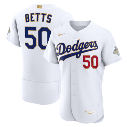 Mookie Betts Los Angeles Dodgers Nike 2026 Gold Collection Authentic Jersey - White