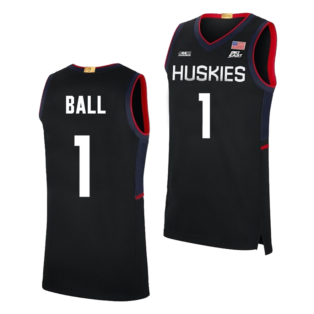 Men's #1 Solo Ball UConn Huskies College Basketball Jersey