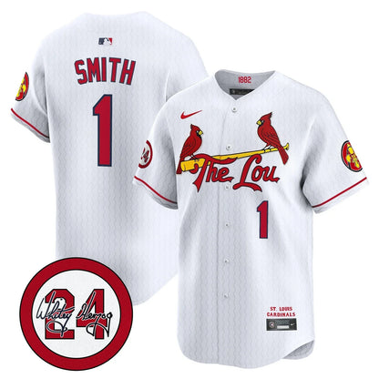 Men's St. Louis Cardinals Whitey Herzog Patch Vapor Premier Limited Jersey - All Stitched - White