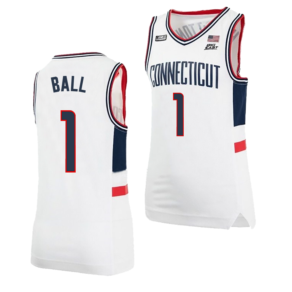 Men's #1 Solo Ball UConn Huskies College Basketball Jersey