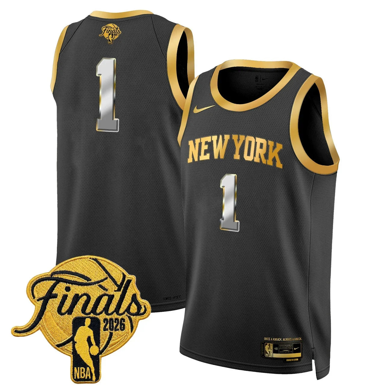 Men's New York Knicks 2026 Finals Swingman Jersey - All Stitched - Gold