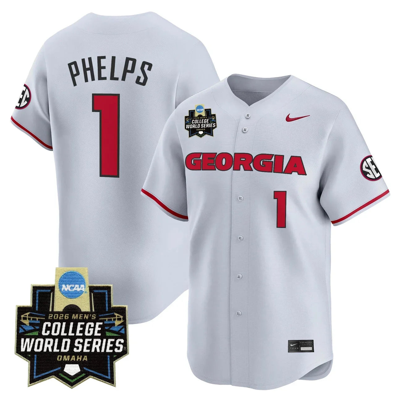 Men's Georgia Bulldogs Baseball 2026 World Series Vapor Premier Limited Jersey - All Stitched