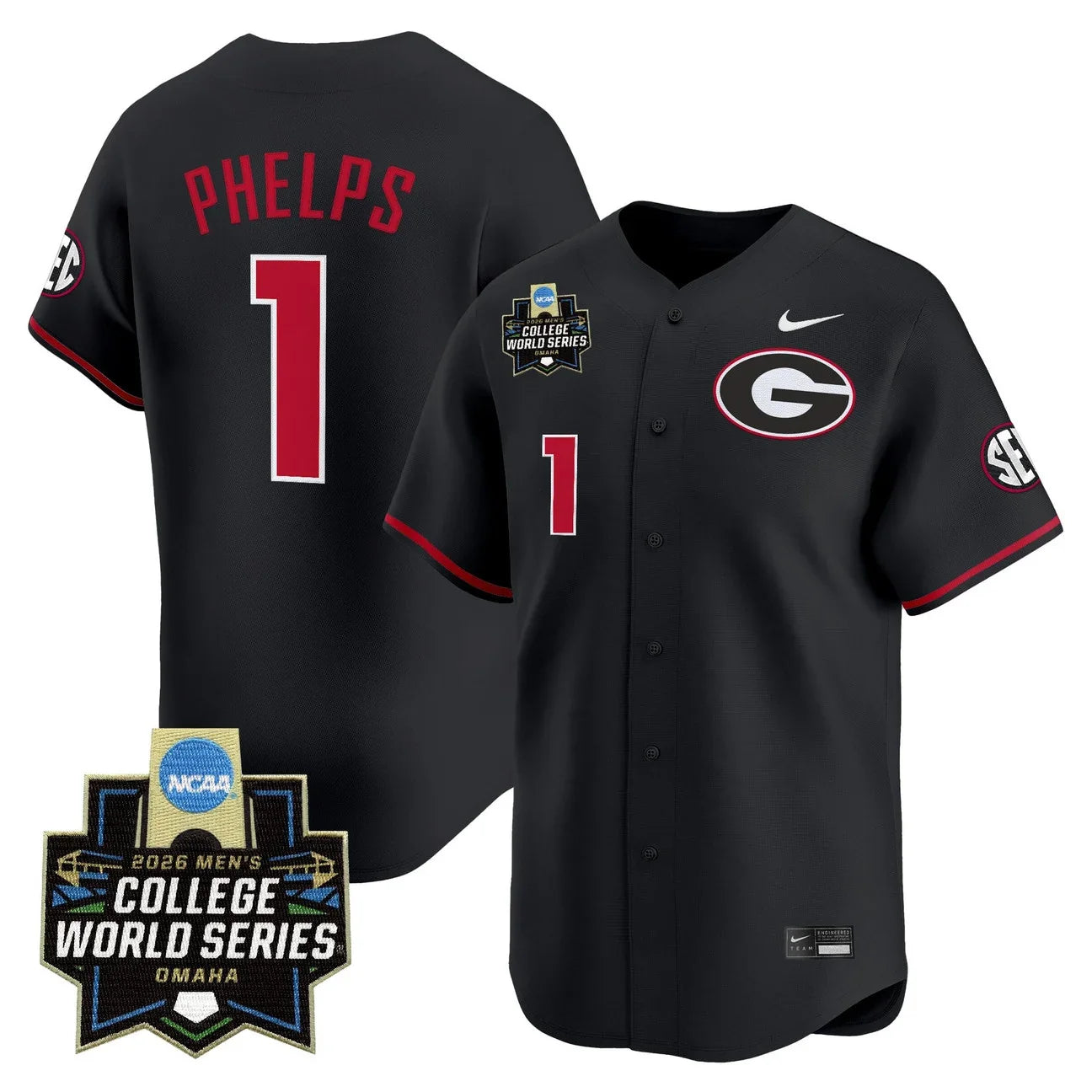 Men's Georgia Bulldogs Baseball 2026 World Series Vapor Premier Limited Jersey - All Stitched