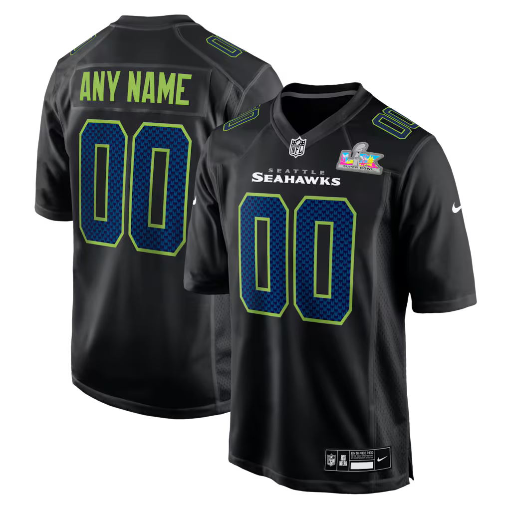 Seattle Seahawks Fashion Super Bowl Patch LX Patch Jersey - Custom