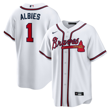 Men's #1 Ozzie Albies Atlanta Braves Baseball Jersey