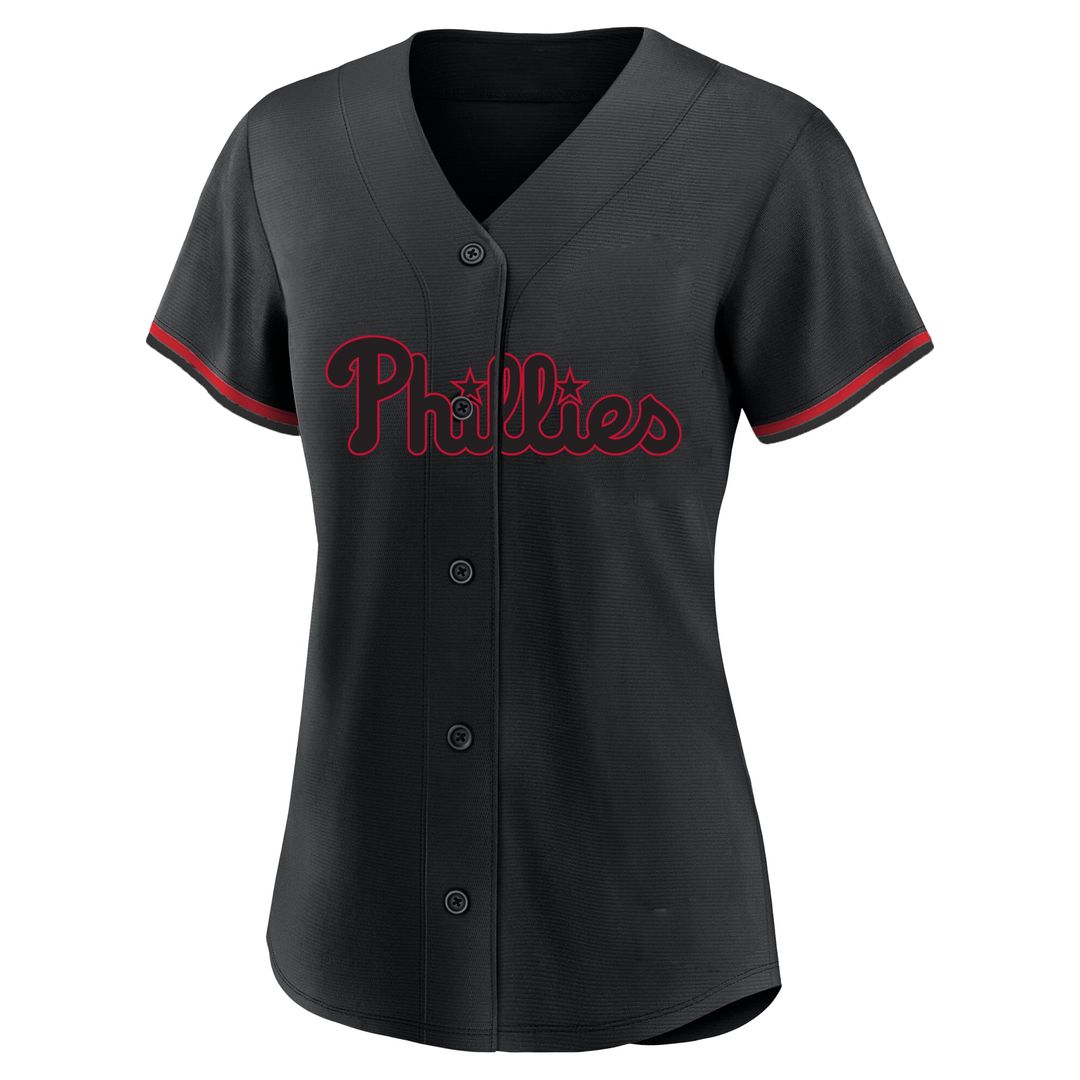 Bryce Harper Philadelphia Phillies Profile Women's Plus Size Player Name & Number Fashion Jersey - Black