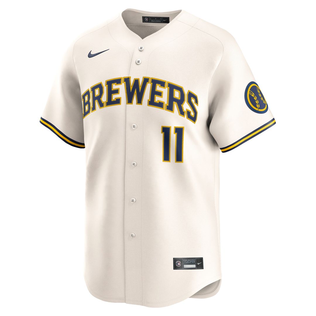 Jackson Chourio Milwaukee Brewers Nike Home Limited Jersey - Cream